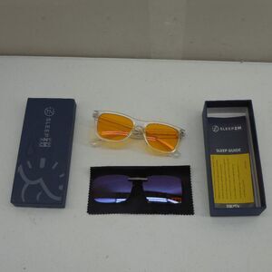 Sleep ZM Blue LIght Blocking Glasses Clear Frame Orange Lense and Clip On Orange